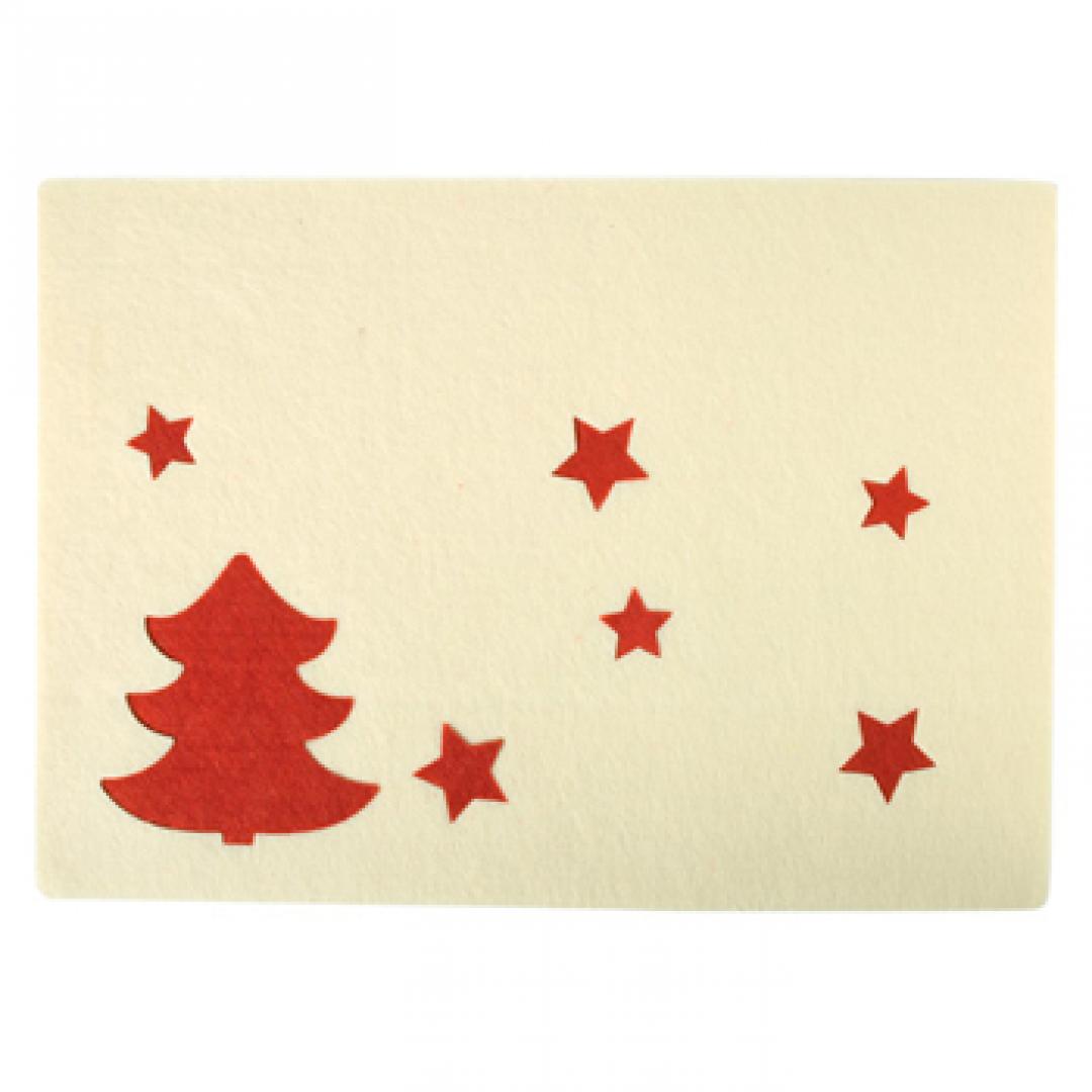 M140070 White/red - Table mat square - mbw